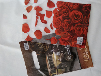 Пакет с вырубной ручкой с рис. 20*30см