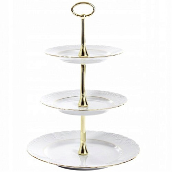 Этажерка 3-ярусная Рококо "Отводка золотом"