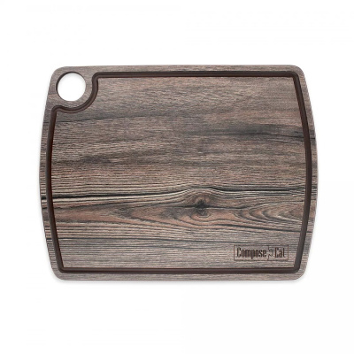 Доска разделочная c желобом 29х22см дуб мореный