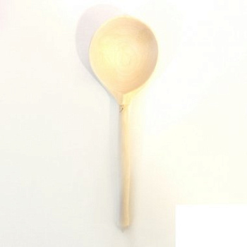 Ложка деревянная  полубаская столовая без росписи Ложка деревянная  полубаская столовая без росписи