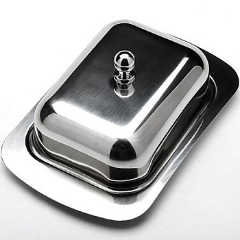 Масленка с крышкой нерж.