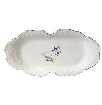 Блюдо прямоугольное 36см Рококо  "Гуси"