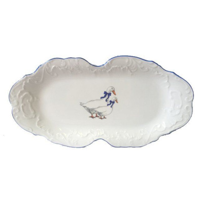 Блюдо прямоугольное 36см Рококо  "Гуси"
