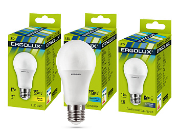 Электрическая лампа светодиодная Ergolux LED-A60-17W-E27-6K ЛОН 17Вт 6500K 220-240В 1650лм