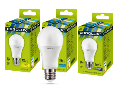 Электрическая лампа светодиодная Ergolux LED-A60-17W-E27-6K ЛОН 17Вт 6500K 220-240В 1650лм