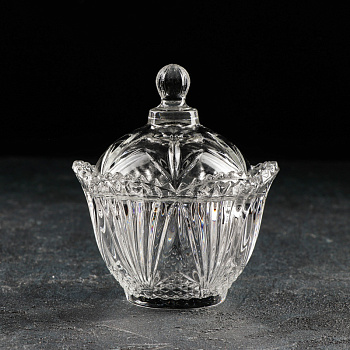 Сахарница с крышкой CARAT ROYAL 200мл стекл.