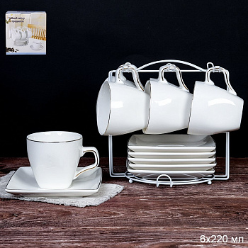 Набор чайный 12пр 220мл костяной фарфор