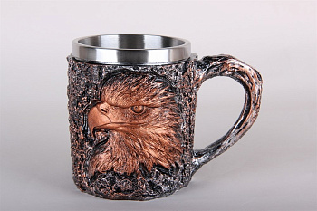 Кружка 400мл "Орел"  нерж керамика