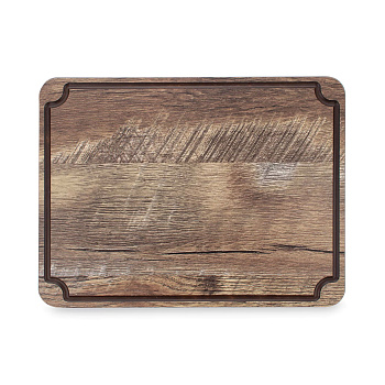 Доска для сервировки и нарезки с желобом 33x25см дуб мореный