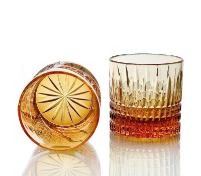 Набор 2 стаканов для виски "Медовый спас" h92 d90мм Янтарный
