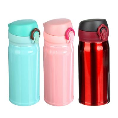 Термос с крышкой на защелке 300мл  нерж.сталь 3 цвета