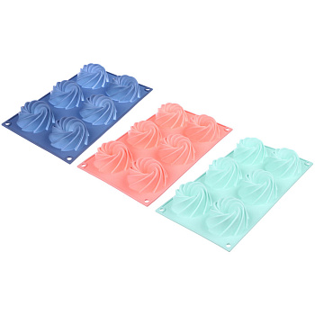 Форма силиконовая 6 ячеек 28.5х17х2.8см "Торнадо" 3 цвета (40)