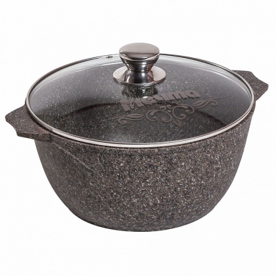 Казан для плова 30.5см 6л Premium mokko  стекл. крышка