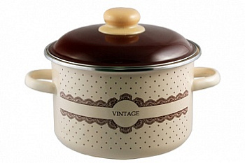 Кастрюля эмал цил Vintage 4л Кастрюля эмал цил Vintage 4л