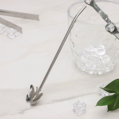 Ложка-трубочка для коктейля «Бабочка» нерж. 21*2см