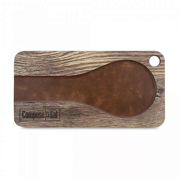 Подставка кухонная под ложку 20х10см дуб мореный