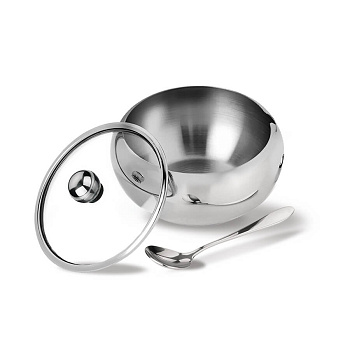 Сахарница нерж. 460мл 11*9см с ложкой