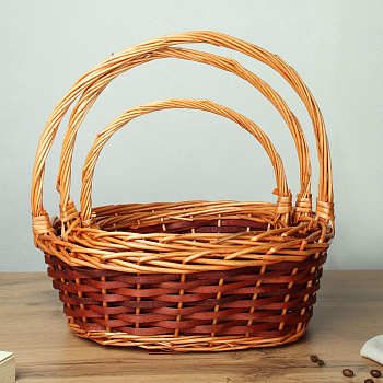 Корзина плетеная 26х20х9см светло коричневая