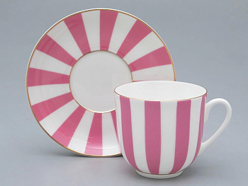 Чашка с блюдцем  180мл "Да и нет" розовый  ф.Ландыш