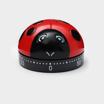 Таймер механический  «Божья коровка» 6х6х3.8см