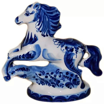 Фигурка "Лошадь" гжель 12.5*14*6см