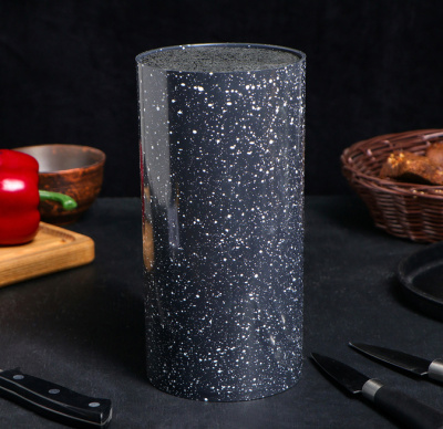 Подставка под ножи «Чёрный гранит» с наполнителем 11*22см