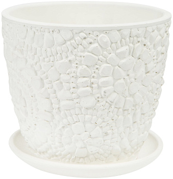 Горшок для цветов "Камешки" белый  2.15л
