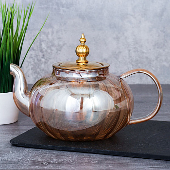 Чайник заварочный с ситом 700мл рифленый тонированный