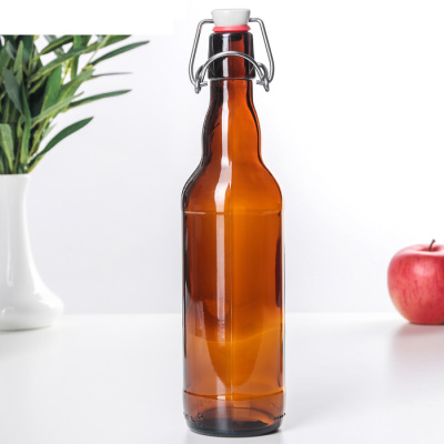 Бутылка бугельная с пробкой 0.5 л коричневая