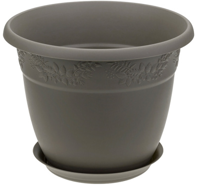 Кашпо РЯБИНА D19см 2.3л с поддоном французcкий серый