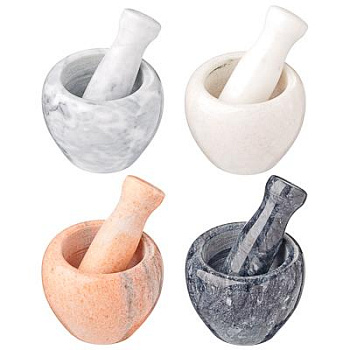 Ступка с пестиком 10x7.5см  мрамор 4цв. Ступка с пестиком 10x7.5см  мрамор 4цв.