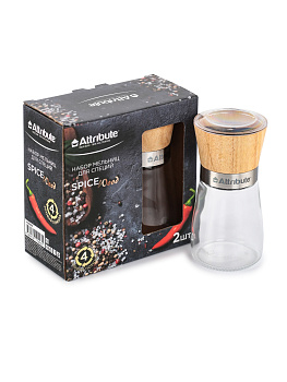 Набор мельниц для специй SPICE WOOD 2шт 13.5см