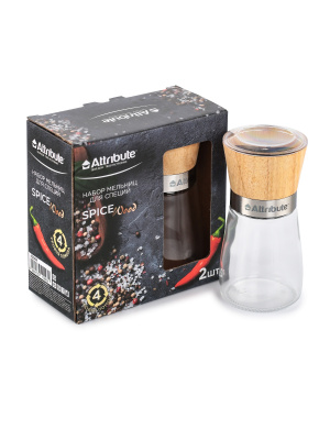 Набор мельниц для специй SPICE WOOD 2шт 13.5см