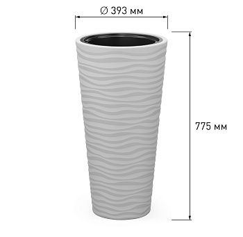 Кашпо "Оазис" 25л со вставкой 5л серый