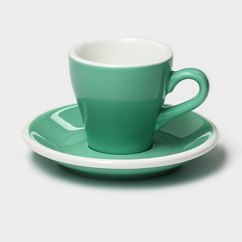 Пара Coffee time 80мл фарфор  бирюзовая