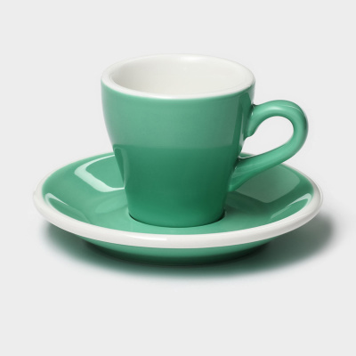 Пара Coffee time 80мл фарфор  бирюзовая