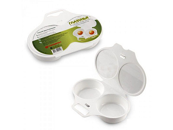 Контейнер д/пригот. 2 яиц в свч ГЛАЗУНЬЯ