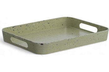 Поднос прямоугольный STONE зеленый 33x26см