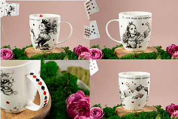 Кружка 380мл  Безумное чаепитие Королева ф.дерби  под.уп.
