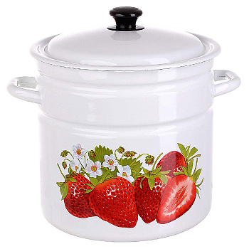 Кастрюля эмал. 12л с рис.