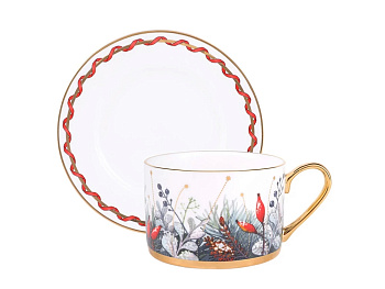 Чашка с блюдцем 250мл "Идиллия" ф.Календа костяной фарфор