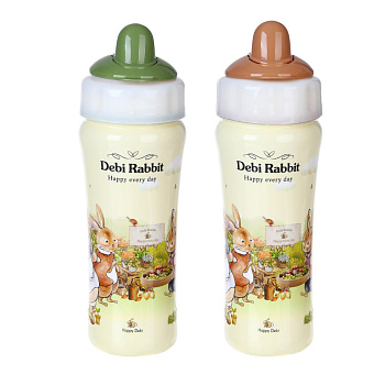 Бутылочка "Зайчата" 600мл 2 цвета пп