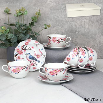 Набор чайный 12пр 270мл Сакура тонкостенный