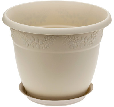 Кашпо РЯБИНА D19см 2.3л с поддоном латте