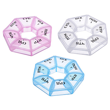 Бокс для таблеток пластик "Неделька" 8.5см 3цвета