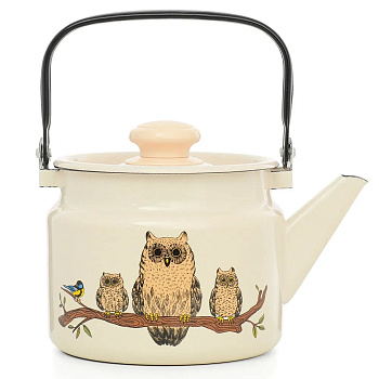 Чайник эмал. "Совы" 2л