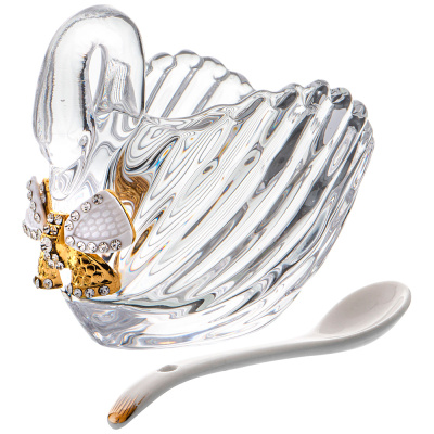 Икорница "Лебедь venezia" с ложкой 95мл 11*6*9.5см