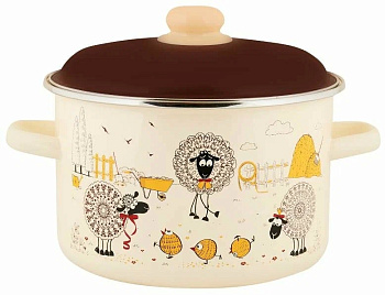 Кастрюля эмаль цилиндр "Подворье" 5.5л