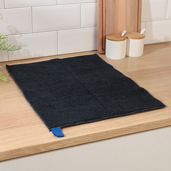 Коврик для сушки посуды «Лофт» 38*50см микрофибра чёрный