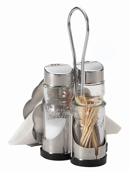 Набор д/специй 2пр. 35мл  +салфетница + емк. д/зубочисток